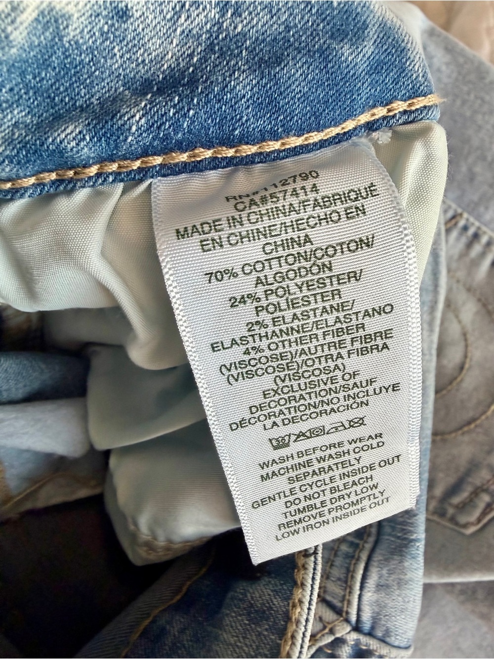 True Religion Two-Tone Light Blue Flare Jeans - Picture 6 of 10